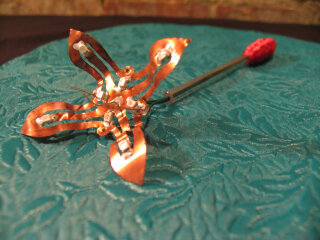 Blue Flower electronic sculpture on table