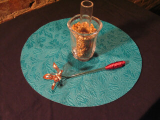 Blue Flower electronic sculpture with vase