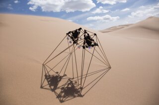Dune Field Modulator by Michael Ang in the Gobi Desert with strong geometric shadow