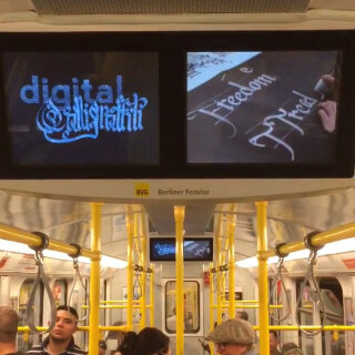 Digital Calligraffiti in Berlin U-Bahn