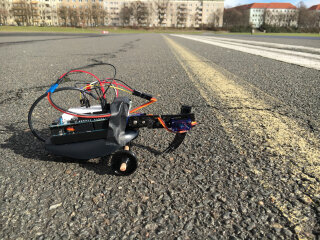 SISYPHUS robot crawling on runway
